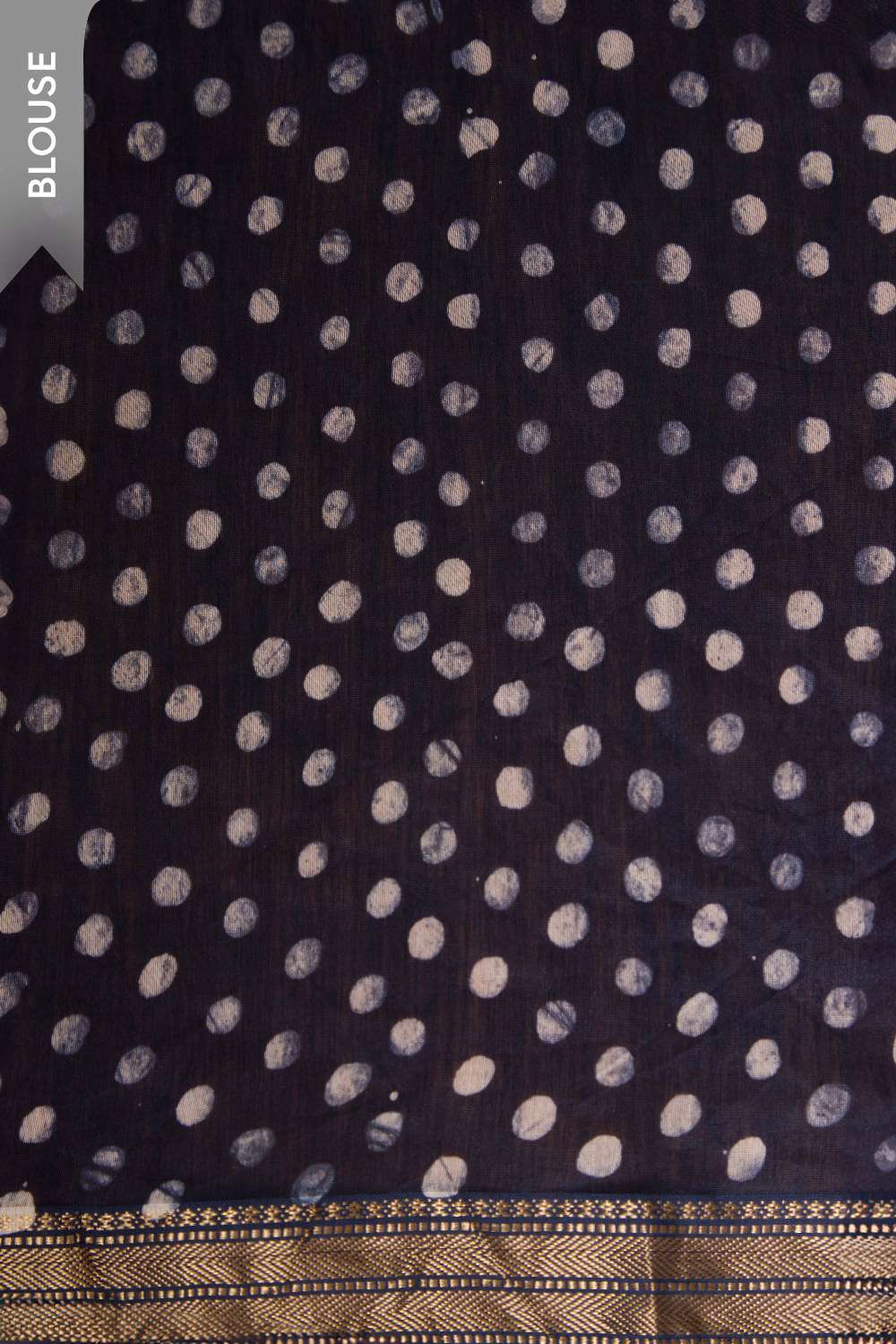Dark Blue Pure Silk Cotton Batik Saree image number null