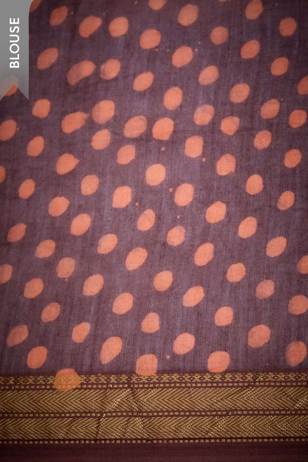Brown Pure Silk Cotton Ujjain Batik Saree image number null
