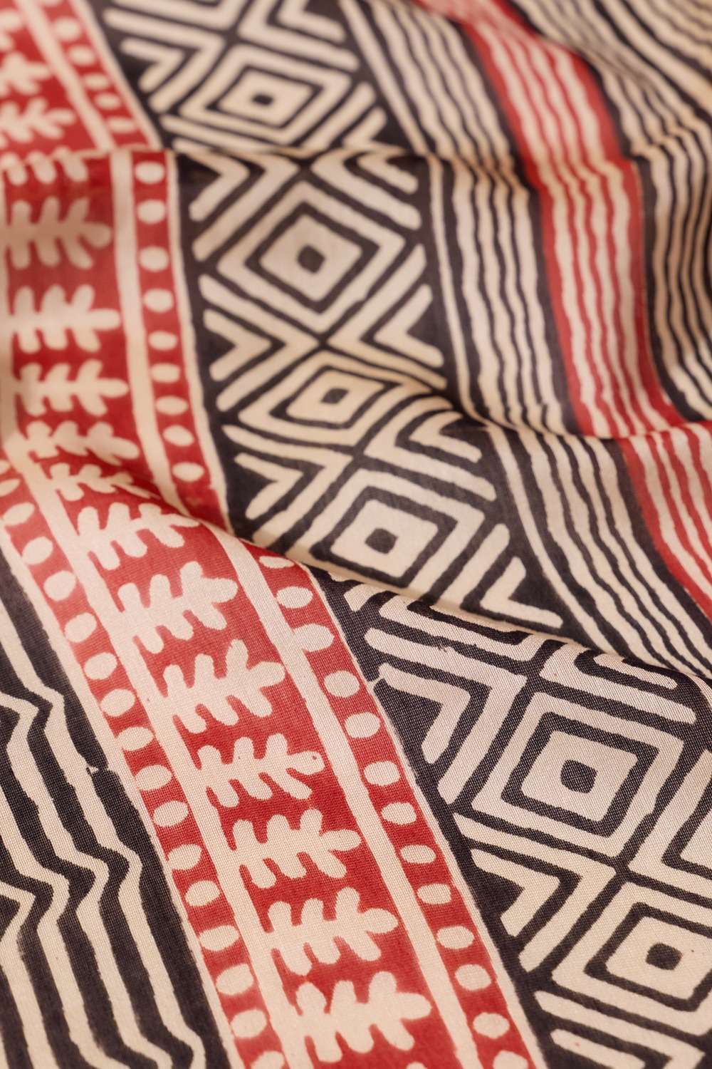 Black Bagru Bagru Block Printed Pure Silk Cotton Saree image number null