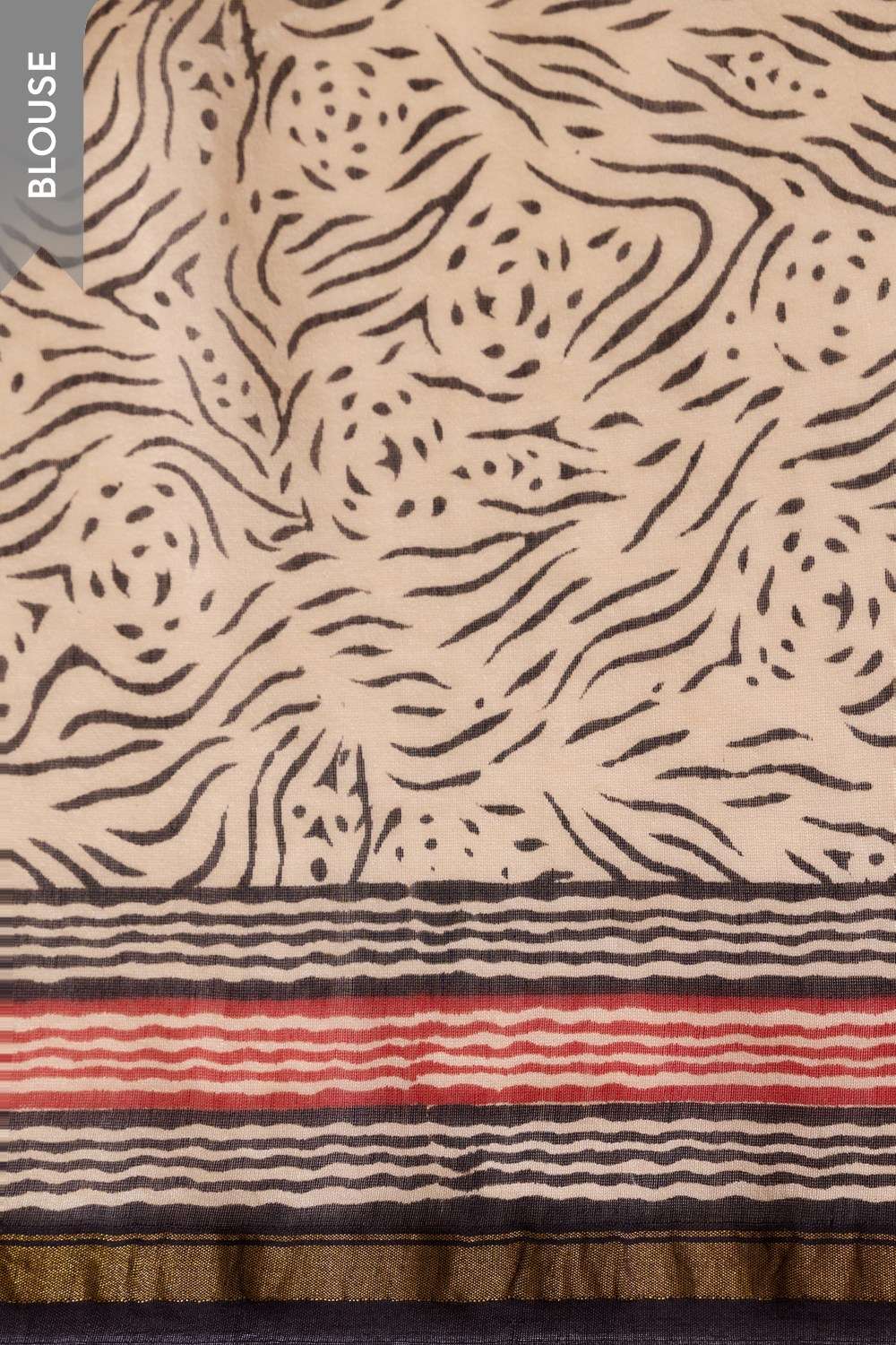 Black Bagru Bagru Block Printed Pure Silk Cotton Saree image number null