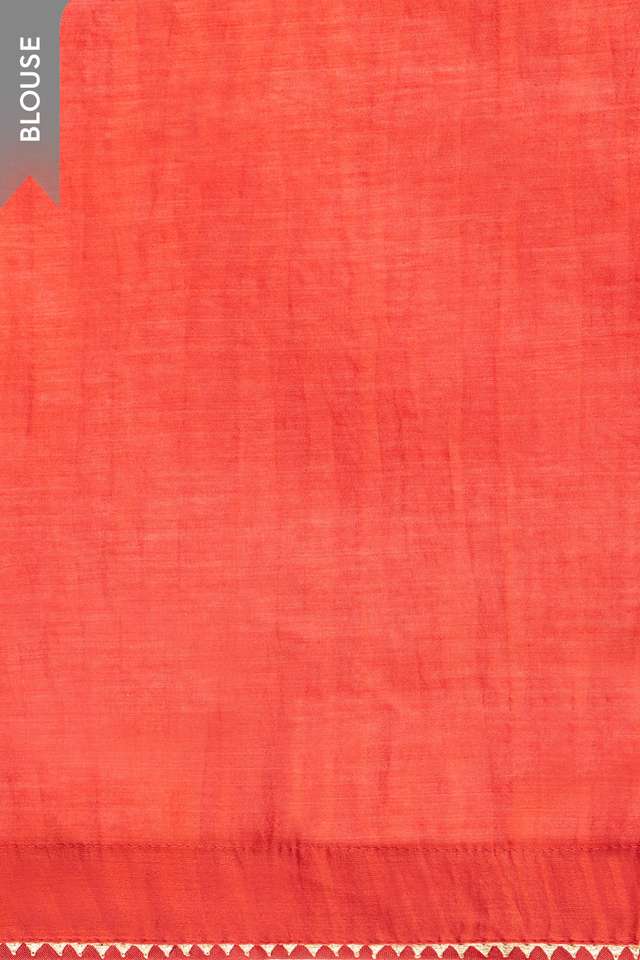 Orange Printed Pure Silk Cotton Saree thumbnail image number null