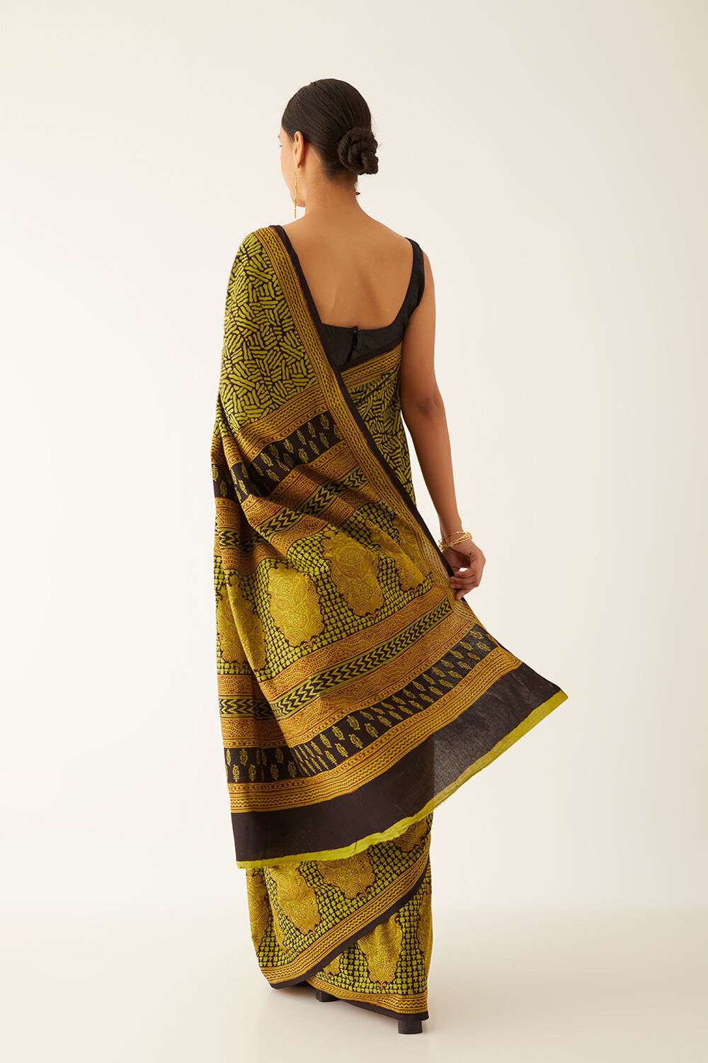 Light Green Pure Cotton Bagh Printed Saree image number null