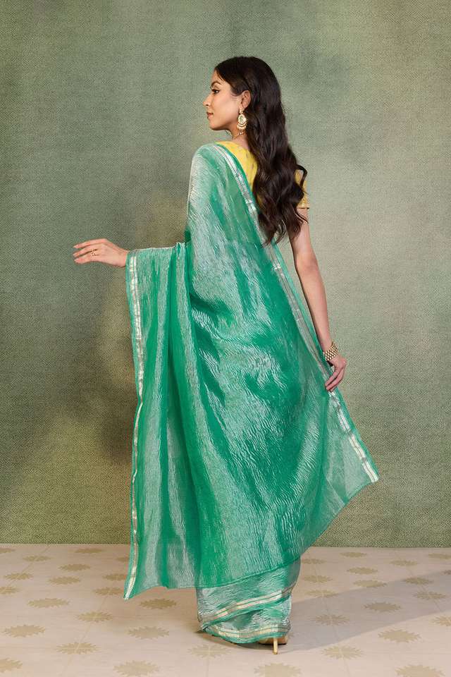 Light Green Pure Tissue Organza Woven Saree thumbnail image number null