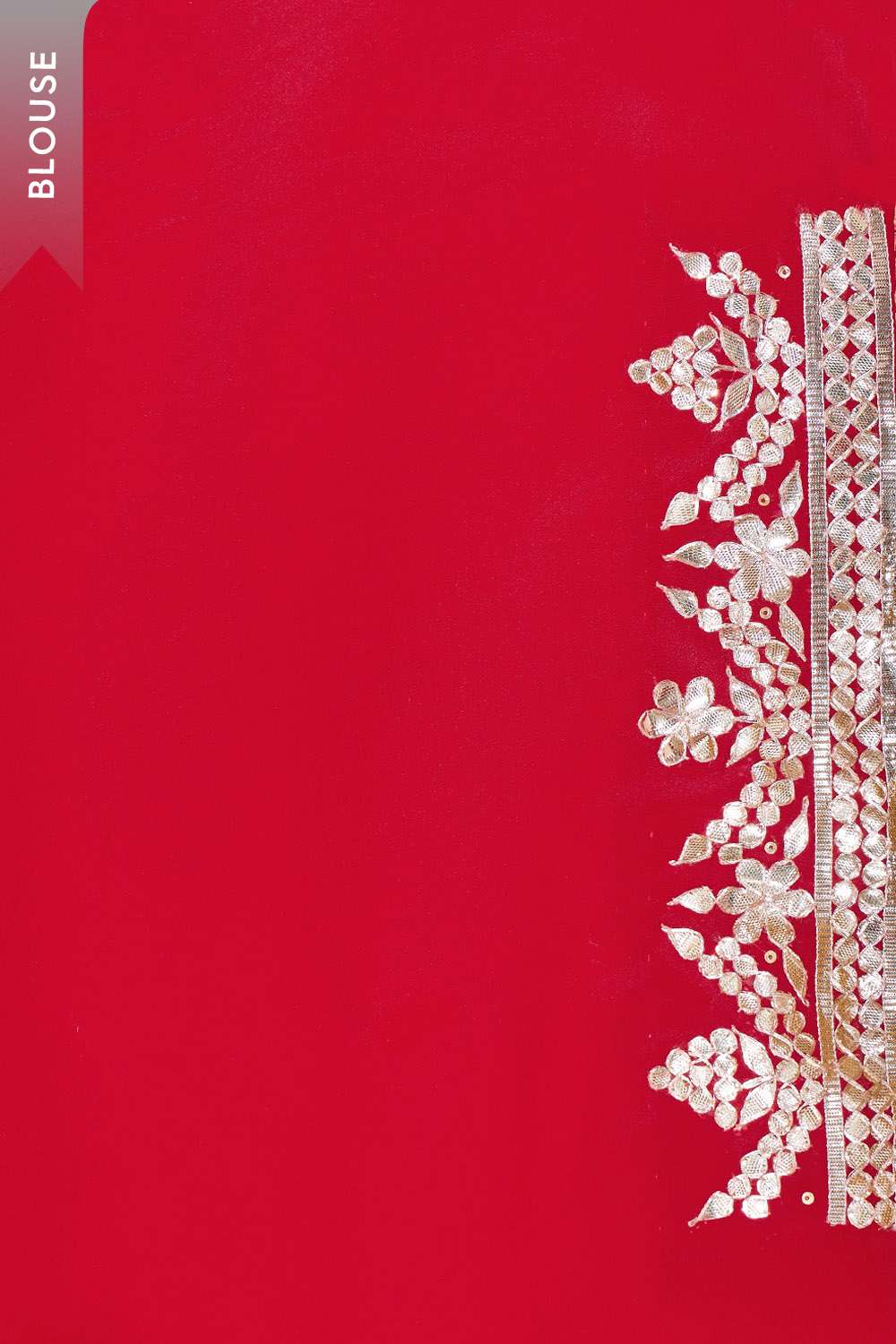 Red Pure Silk Georgette Embroidered Saree image number null