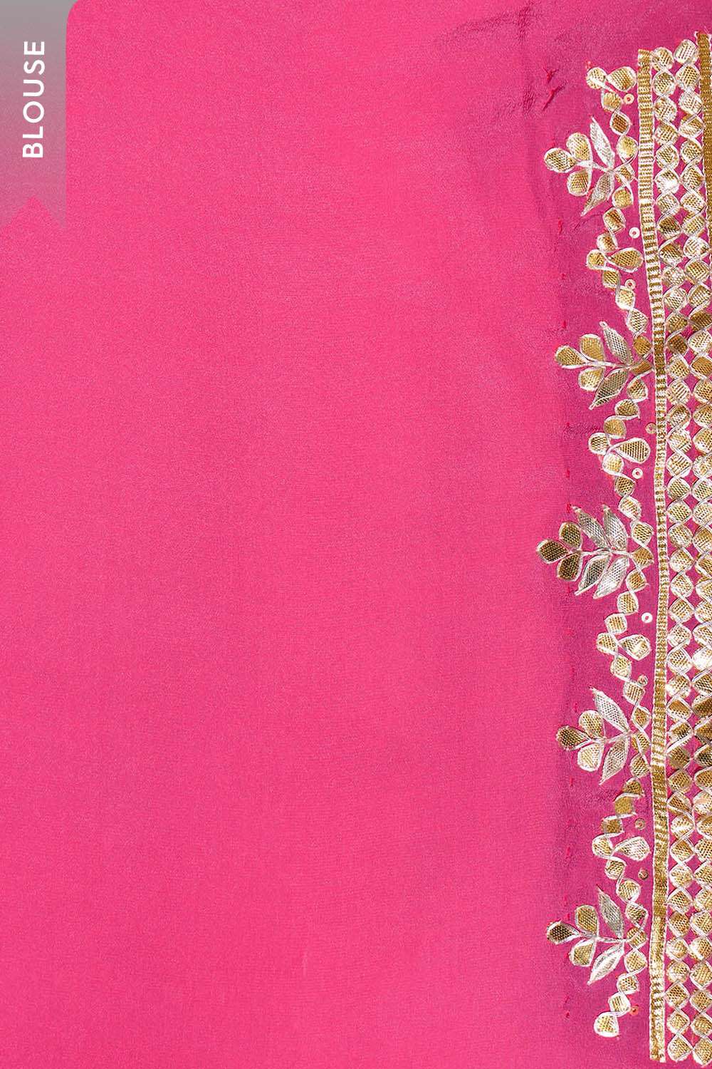 Pink Pure Silk Georgette Embroidered Saree image number null