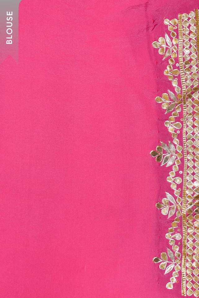 Pink Pure Silk Georgette Embroidered Saree thumbnail image number null