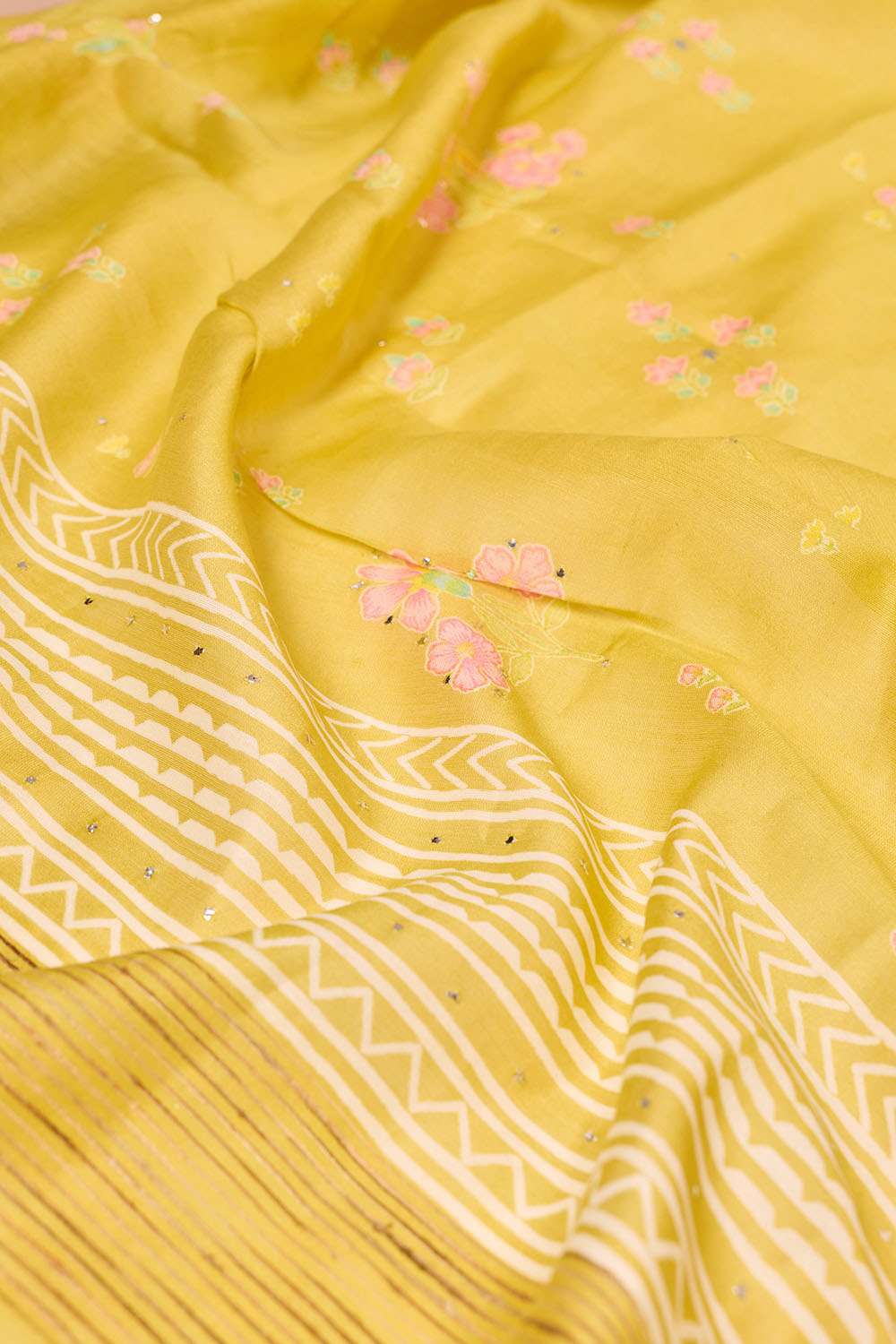 Light Green Screen Printed Pure Silk Cotton Saree image number null