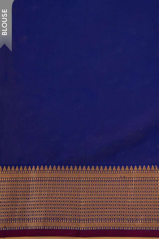 Dark Blue Woven Silk Viscose Saree thumbnail image number null