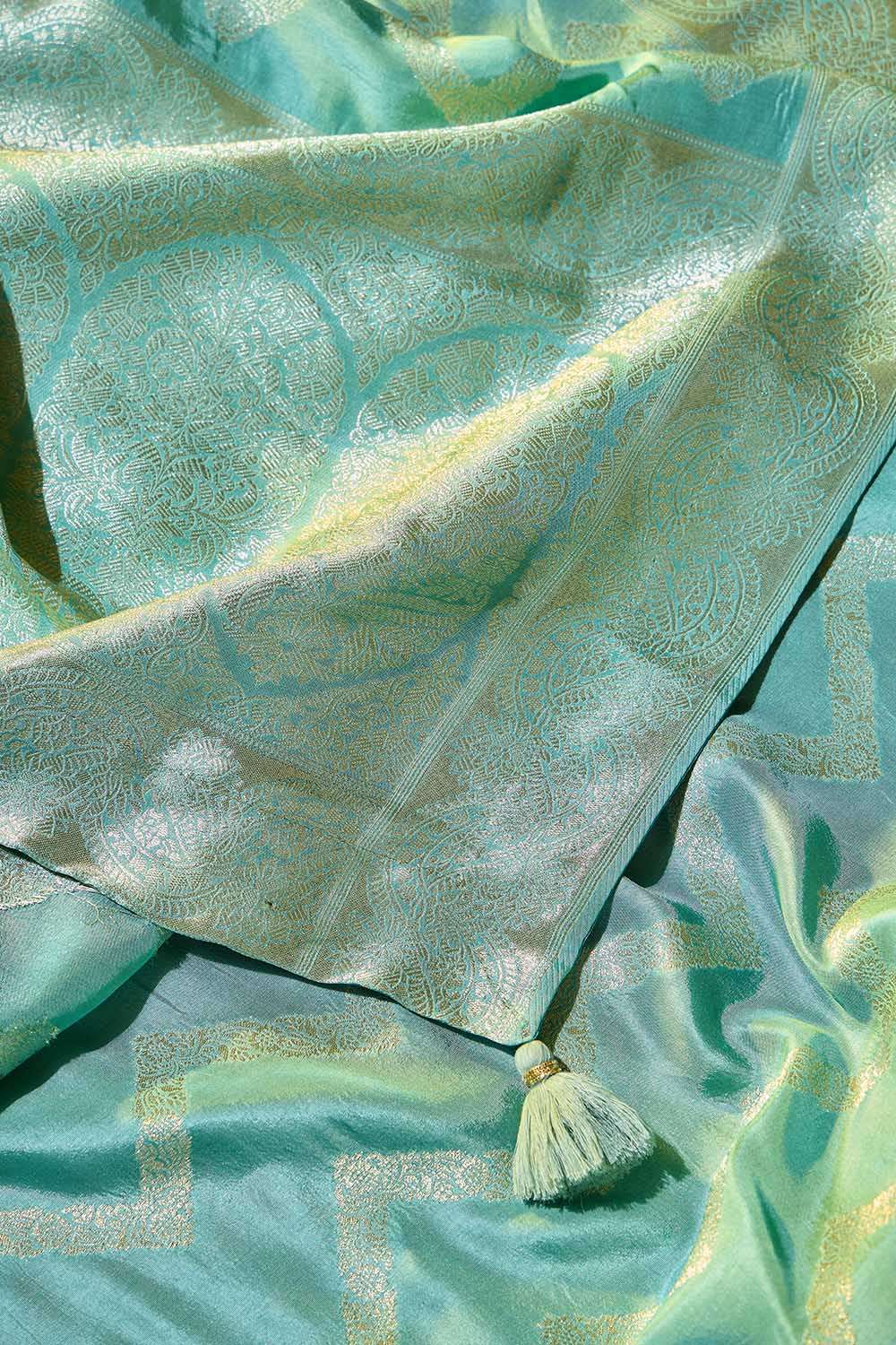 Light Blue Woven Viscose Saree image number null