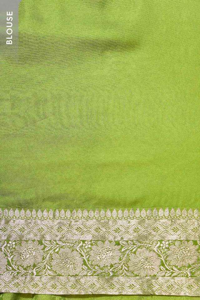 Green Woven Viscose Saree thumbnail image number null