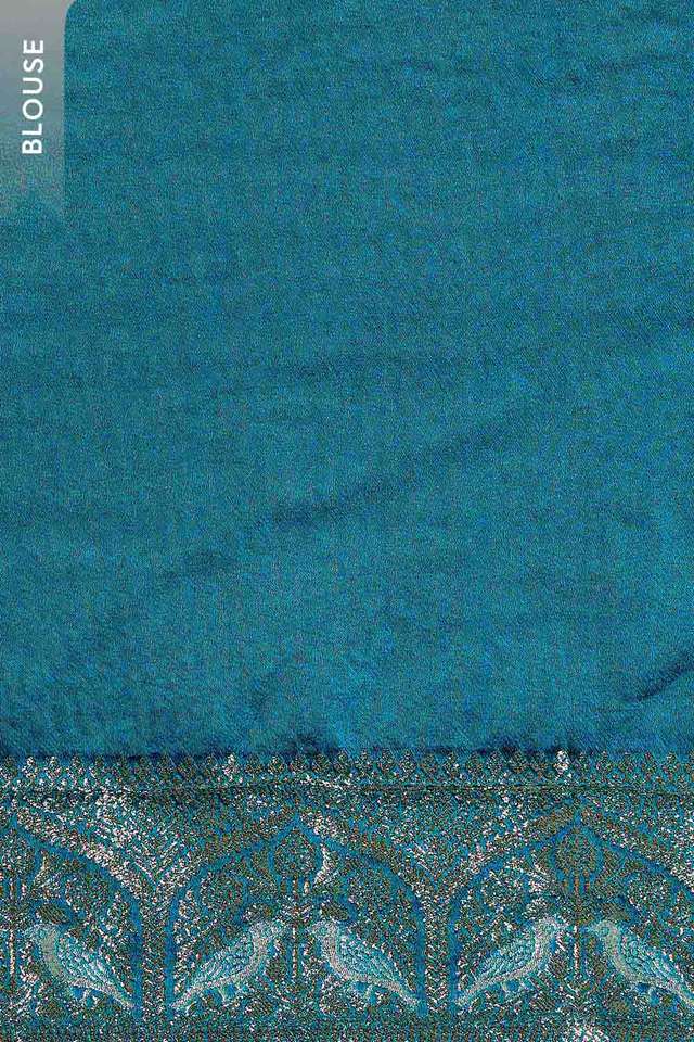 Dark Green Woven Viscose Saree thumbnail image number null