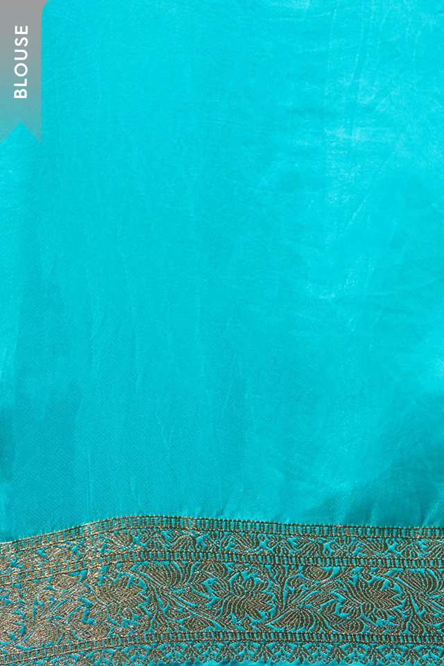 Blue Viscose Woven Saree thumbnail image number null