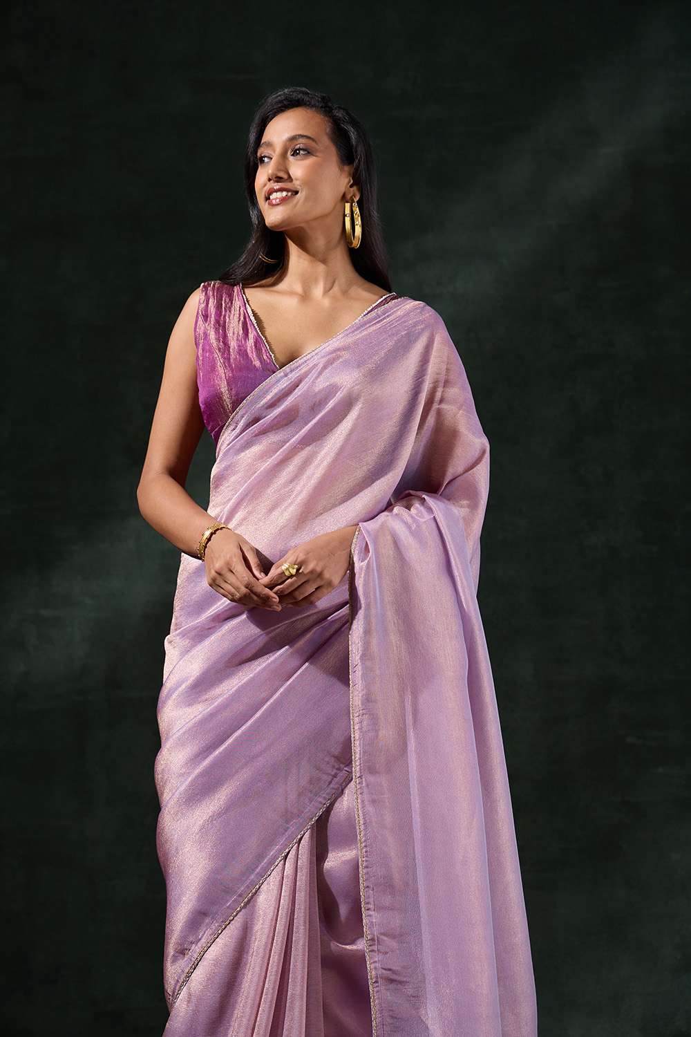 Purple Woven Tissue Saree image number null