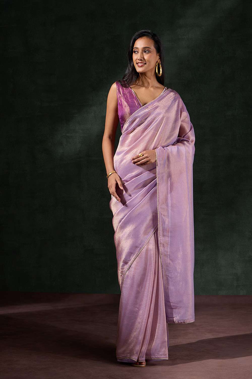 Purple Woven Tissue Saree image number null