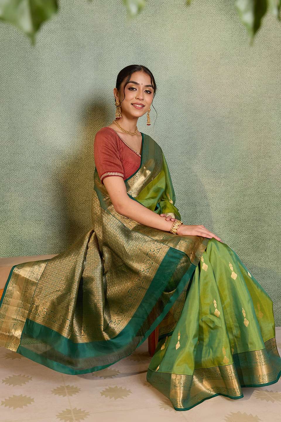 Green Woven Apsara Silk Viscose Saree