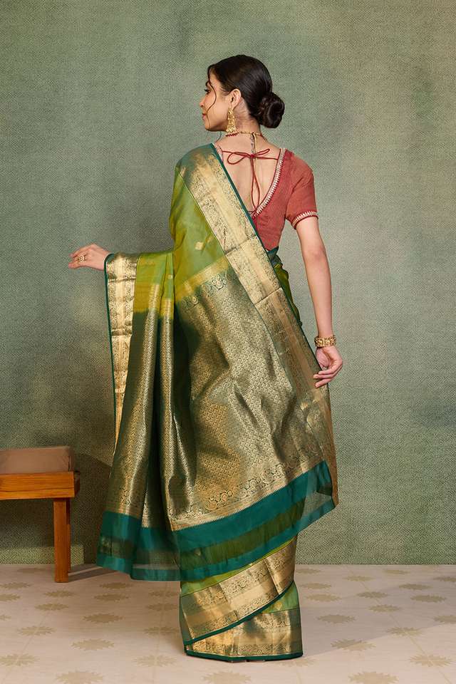 Green Woven Apsara Silk Viscose Saree thumbnail image number null