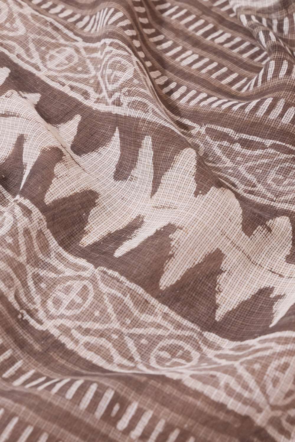 Grey Rajasthan Dabu Block Printed Pure Cotton Kota Saree image number null