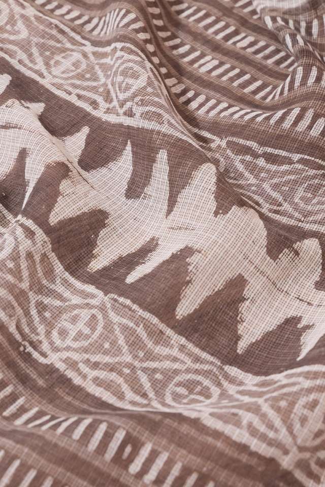 Grey Rajasthan Dabu Block Printed Pure Cotton Kota Saree thumbnail image number null