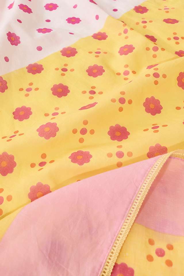 Off White Screen Printed Bengal Pure Cotton Saree thumbnail image number null