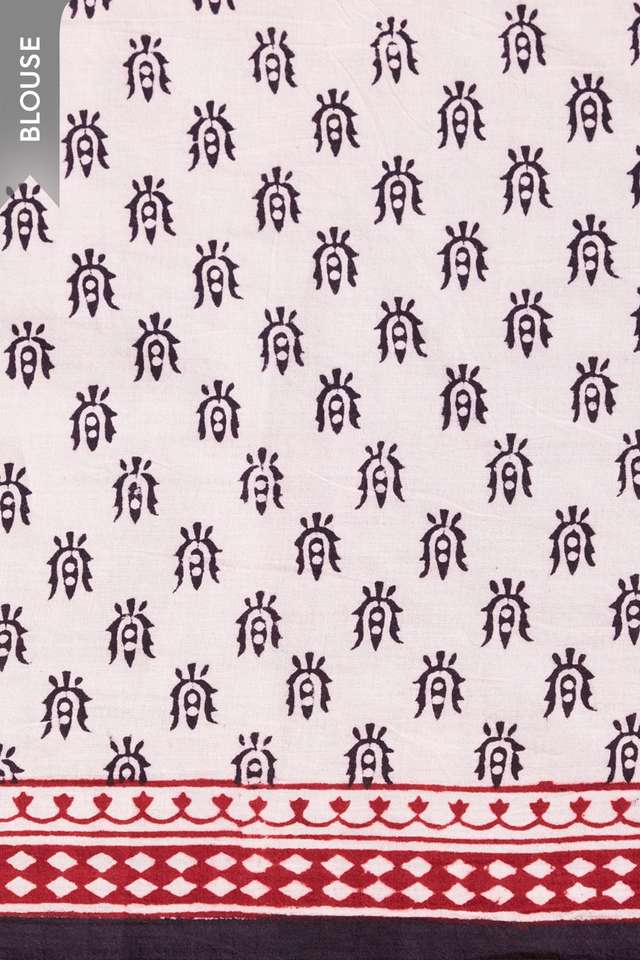 Black Bagh Block Printed Pure Cotton Saree thumbnail image number null