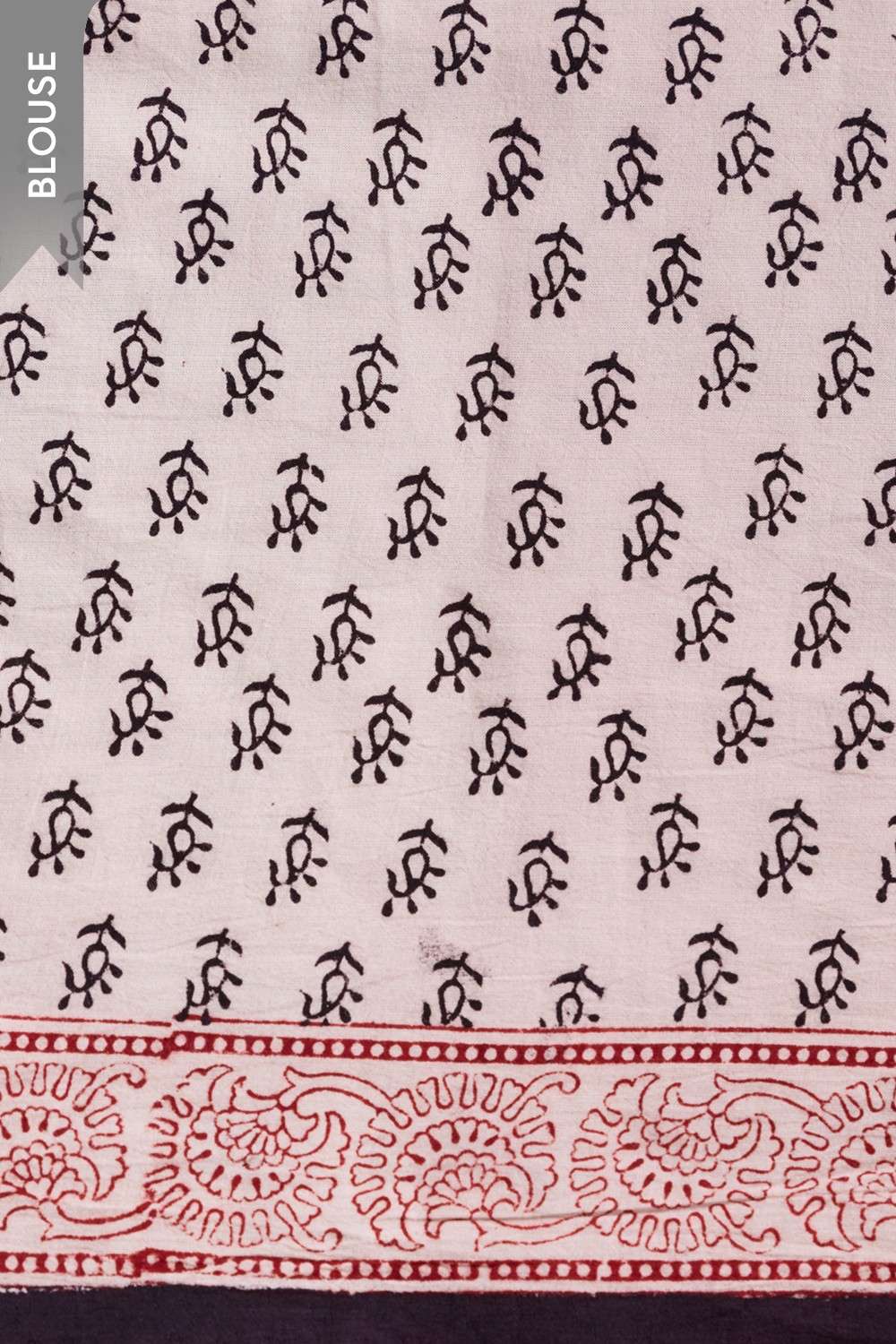 Black Bagh Block Printed Pure Cotton Saree image number null