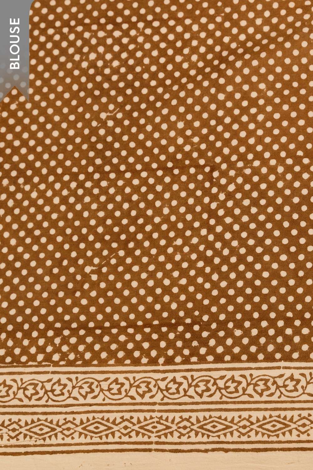 Off White Cotton Bagh Block Printed Saree image number null