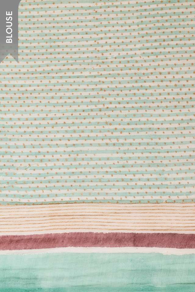 Light Blue Rajasthan Pure Silk Cotton Printed Mukaish Saree thumbnail image number null
