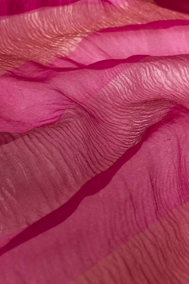 Pink Woven Pure Silk Organza Saree thumbnail image number null