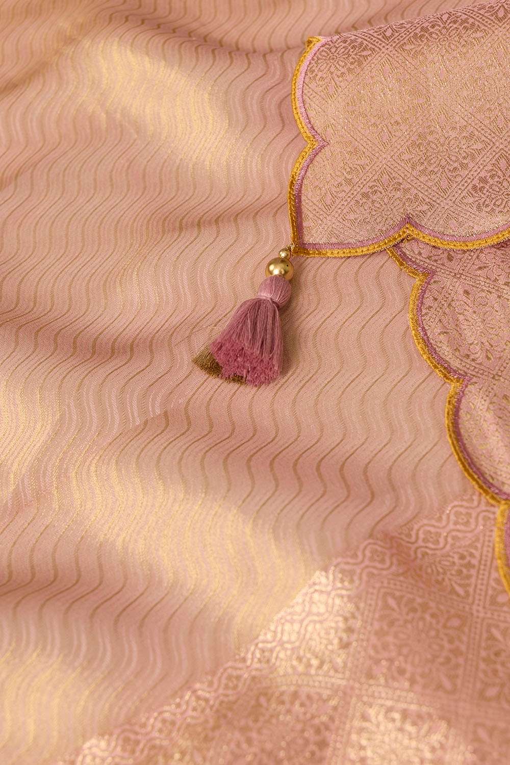Pink Chattisgarh Woven Pure Tussar Silk Saree image number null