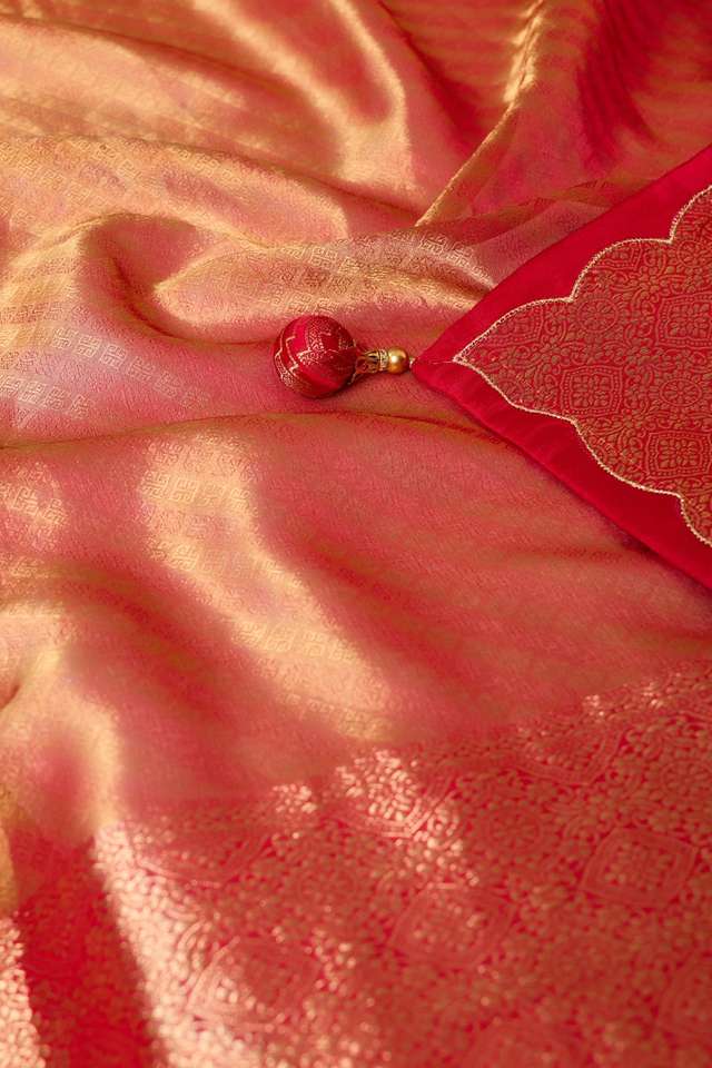 Pink  Viscose Tissue Woven Saree thumbnail image number null