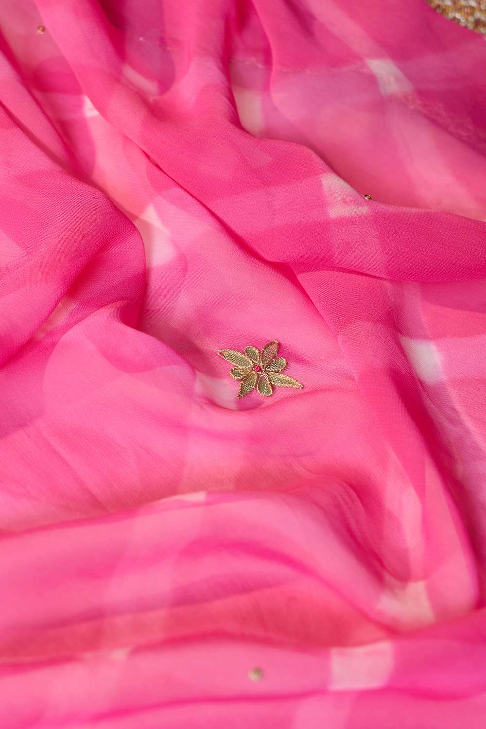 Pink Gota Patti Viscose Georgette Rajasthan Saree image number null