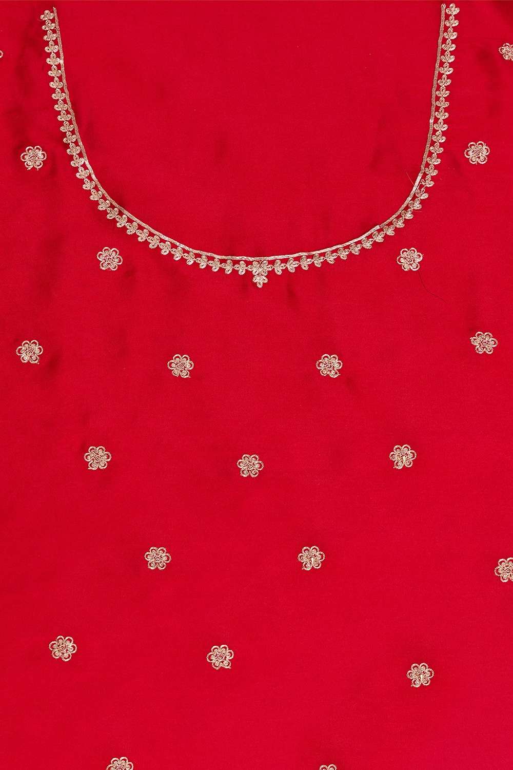 Red  Viscose Satin Embroidered Saree image number null