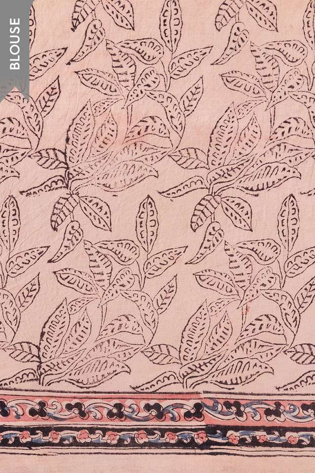 Red Printed Kalamkari Machilipatnam Pure Cotton Saree thumbnail image number null