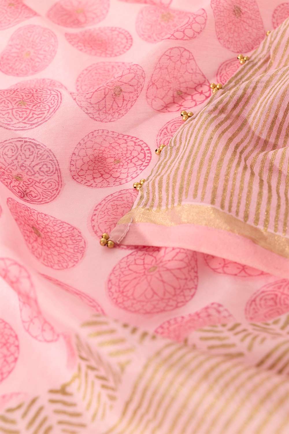 Pink Rajasthan Pure Silk Cotton Sanganeri Saree image number null