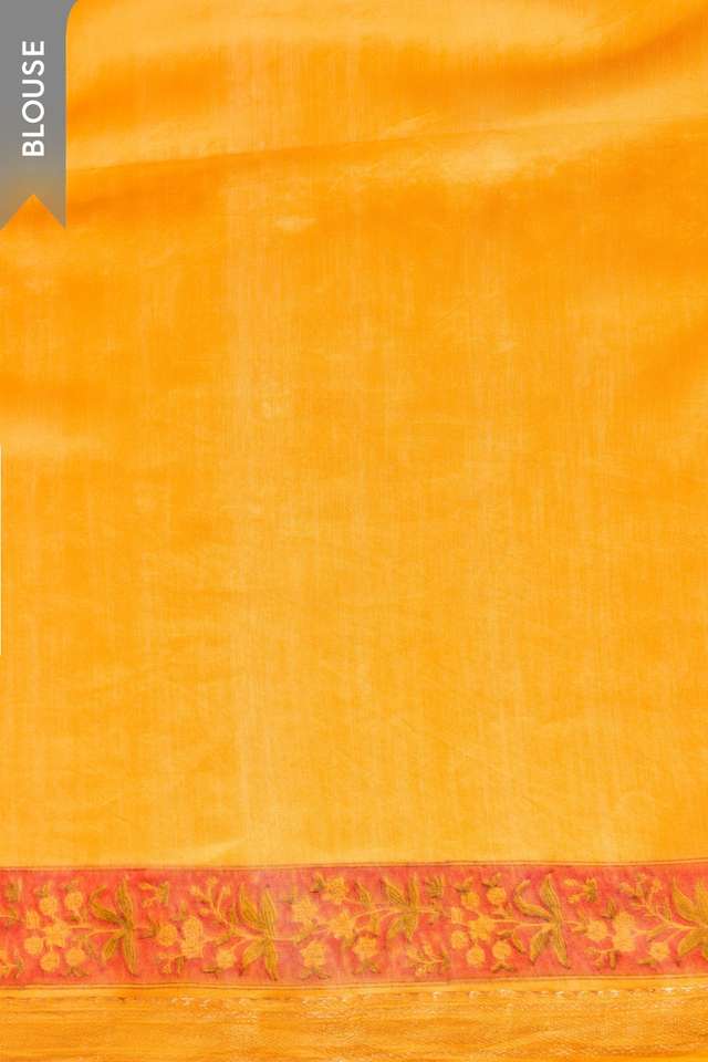 Yellow Rajasthan Pure Silk Cotton Printed Sanganeri Saree thumbnail image number null