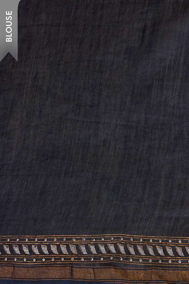 Dark Blue Rajasthan Pure Silk Cotton Printed Sanganeri Saree thumbnail image number null