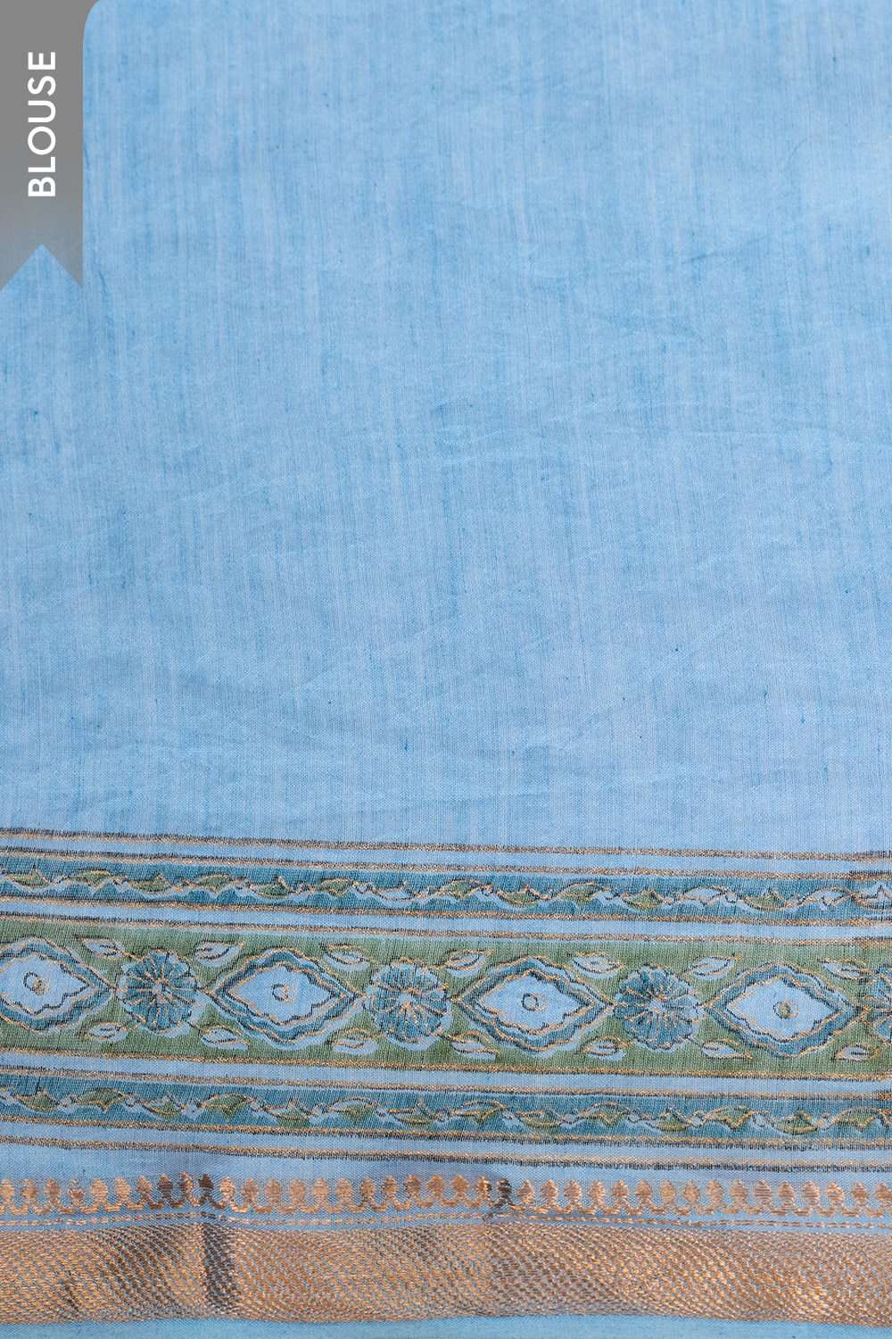 Light Blue Rajasthan Pure Silk Cotton Printed Sanganeri Saree image number null