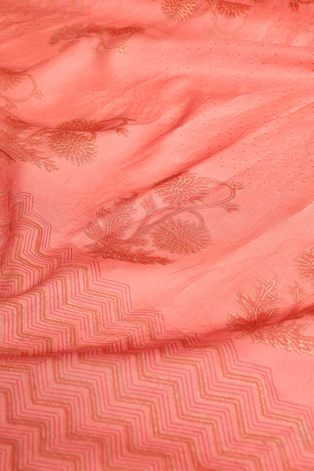 Light Pink Rajasthan Pure Silk Cotton Printed Sanganeri Saree image number null