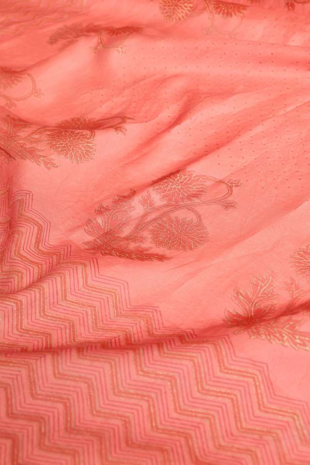 Light Pink Rajasthan Pure Silk Cotton Printed Sanganeri Saree thumbnail image number null