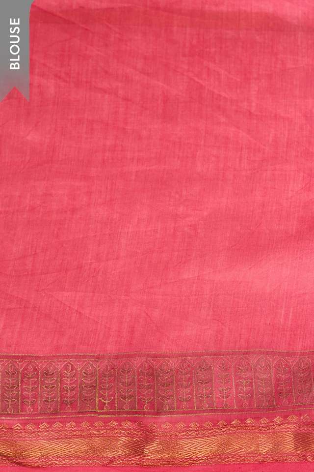 Pink Rajasthan Pure Silk Cotton Printed Sanganeri Saree thumbnail image number null