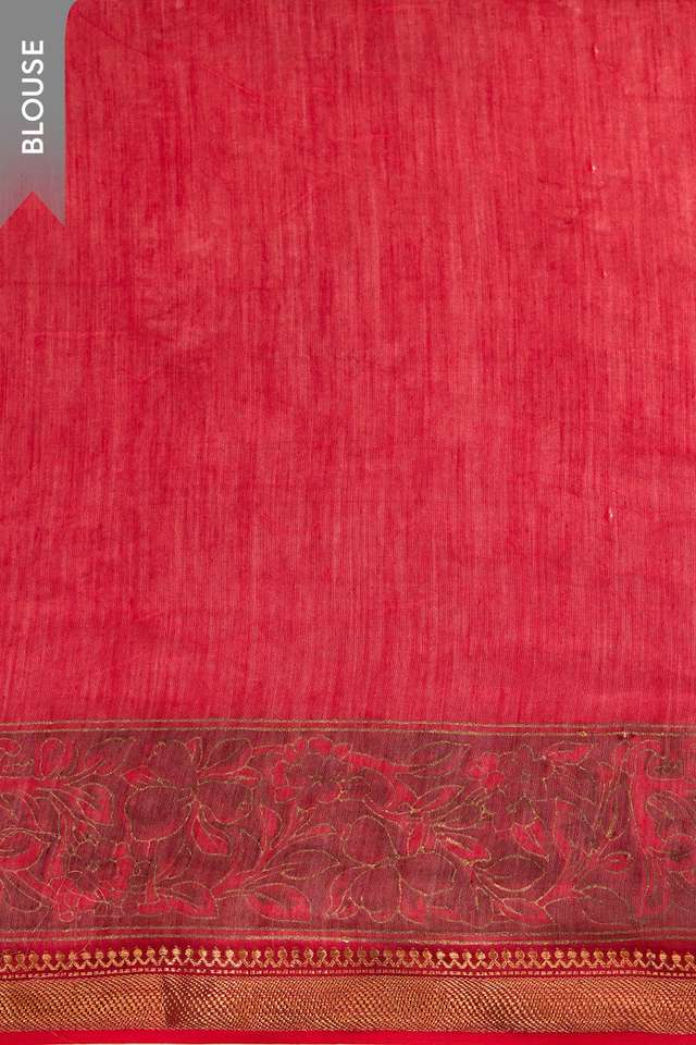 Red Rajasthan Pure Silk Cotton Printed Sanganeri Saree thumbnail image number null