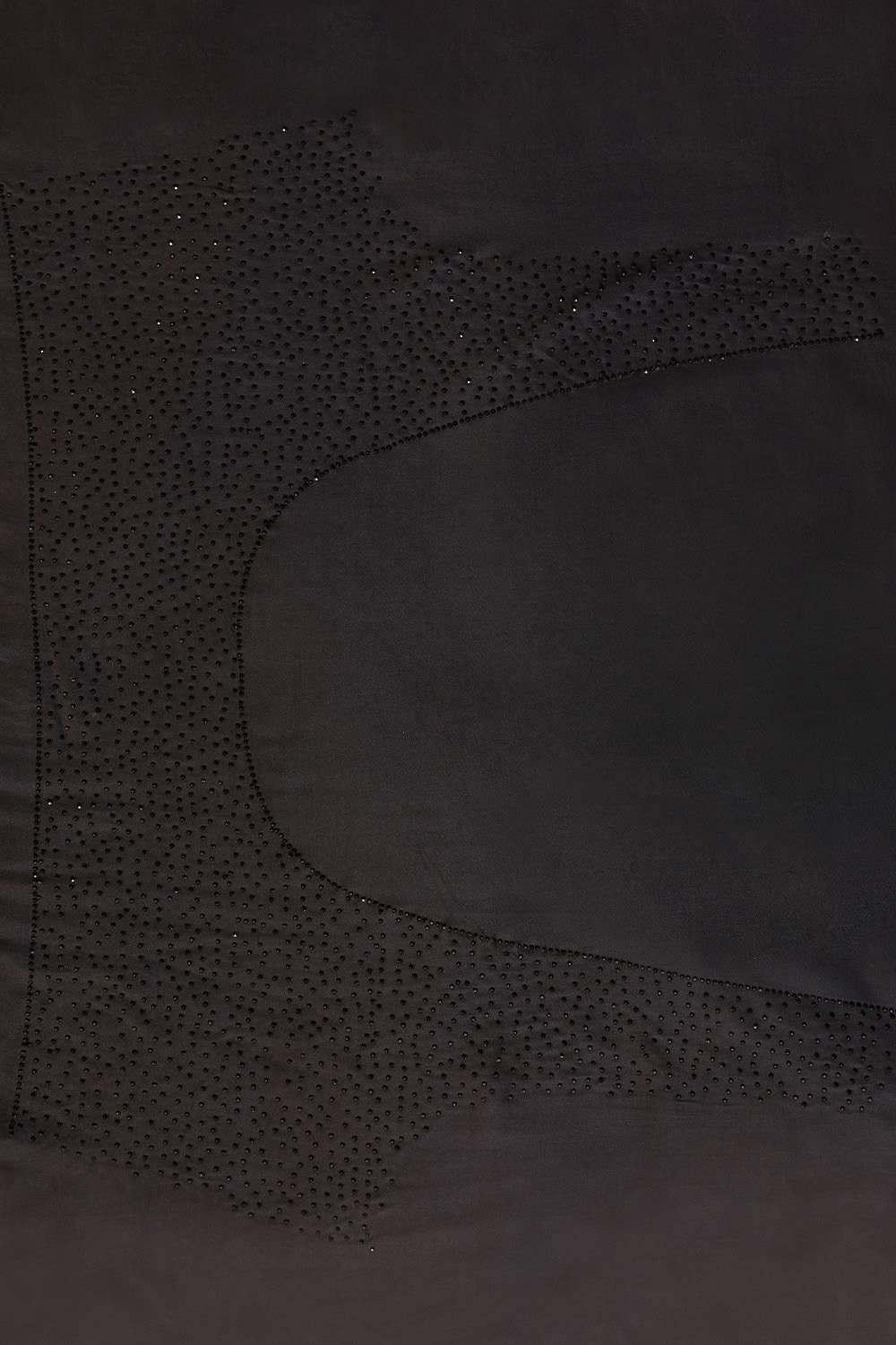 Black Crystal Viscose Satin Saree image number null