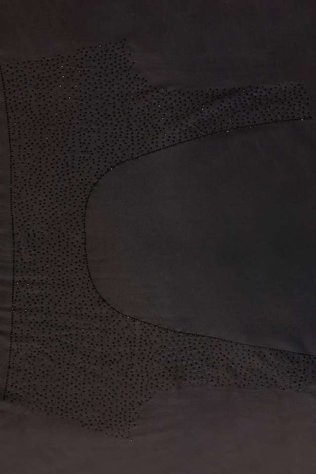 Black Crystal Viscose Satin Saree thumbnail image number null