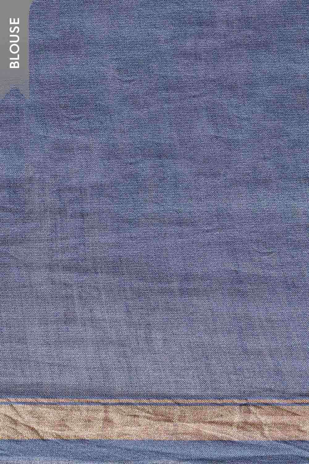 Dark Blue Tie & Dye Shibori Pure Silk Cotton Rajasthan Saree image number null
