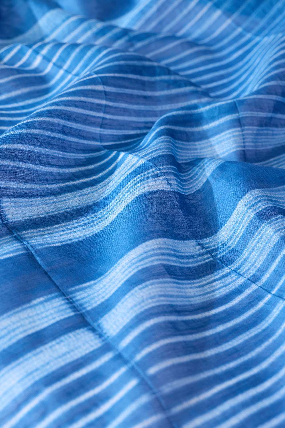 Blue Rajasthan Pure Silk Cotton Tie and Dye Shibori Saree image number null