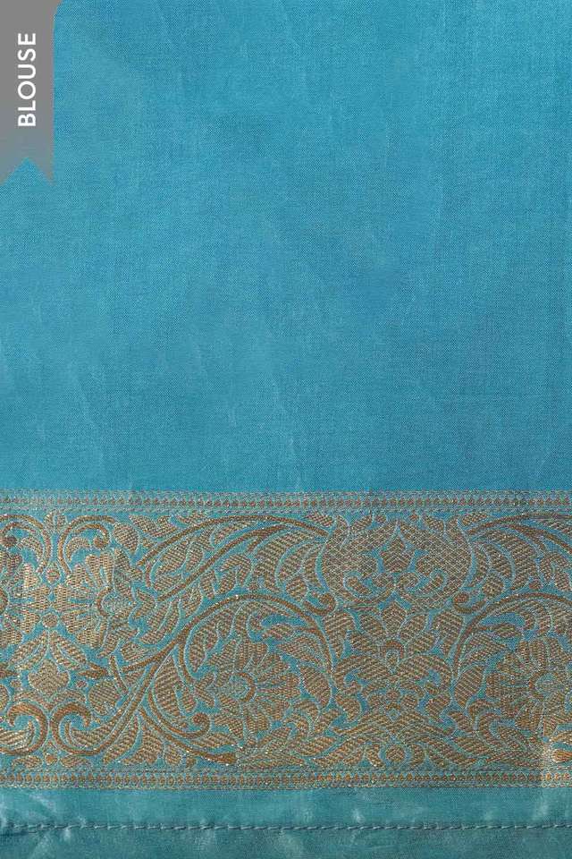 Blue Woven Viscose Saree thumbnail image number null