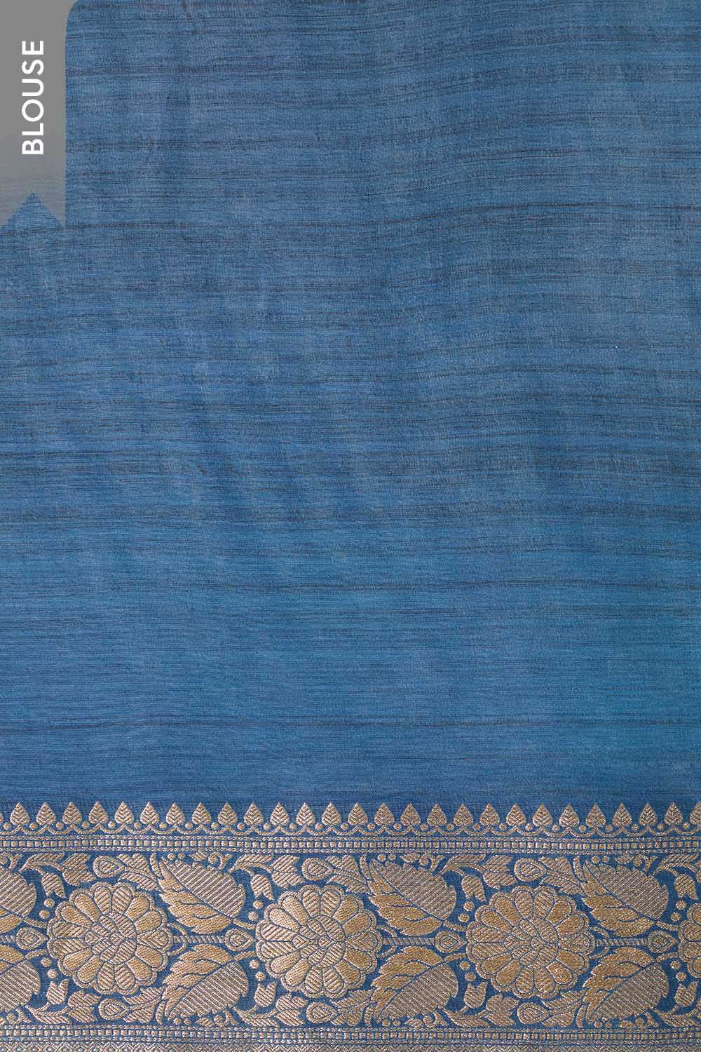 Blue Woven Pure Viscose Saree image number null
