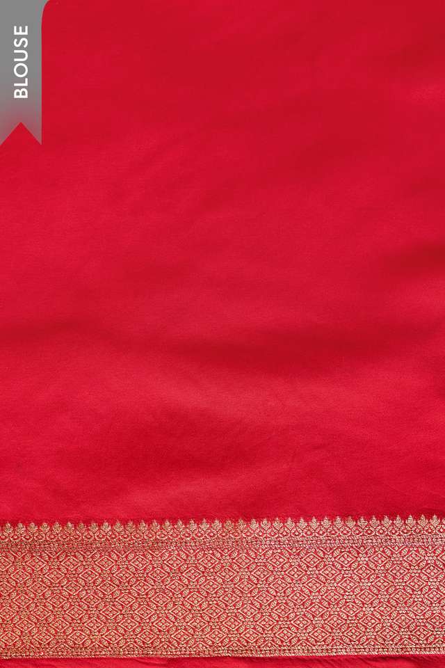 Red Woven Viscose Satin Saree thumbnail image number null