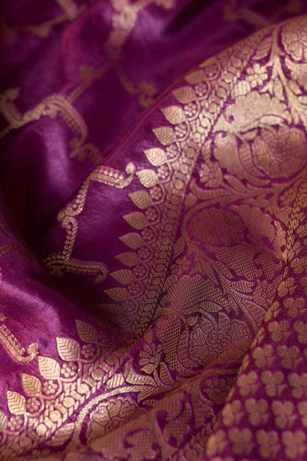 Purple Woven Design Viscose Saree image number null