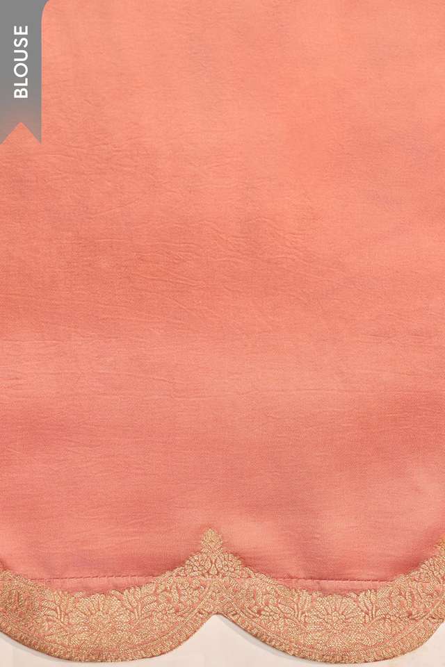 Light Orange Viscose Satin Woven Saree thumbnail image number null